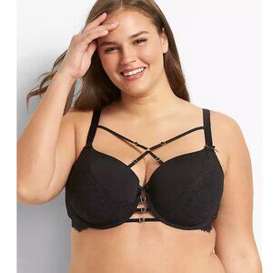 NWT Cacique 50DD Seriously Sexy Strappy Boost Balconette Bra 50 DD